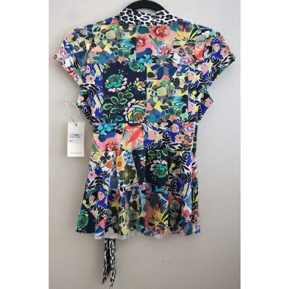 Johnny Was CSW7620 Women's Sz S Multi Layla Floral Wrap Tankini Top - Picture 2 of 9